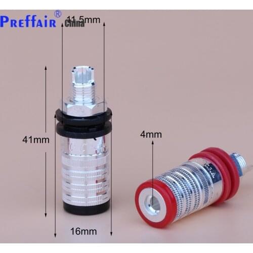 Preffair BA1117 4PCS Silver Plated Binding Post Speaker Terminal Silver plated