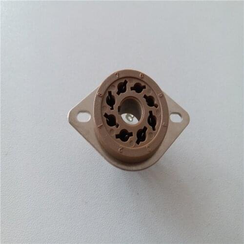 6pcs bakelite tube socket GZS8-F2 8 pin seat tube socket silver foot PCB for EL34 tube amplifier