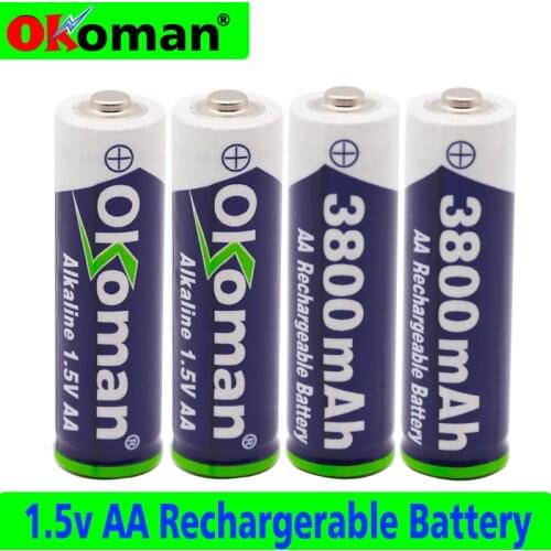 1.5V AA Rechargeable AA Cell 3800mah for Flashlight Toys Timer MP3 Player Replace Batteries Free Shipping