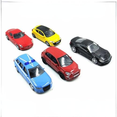1:43 Alloy Toy Car 11cm Benz SL65-AMG Benz SLS-AMG Audi A4 Fiat 500 Fiat Panda Renault Megane Model Car Ornaments Toys for Boys