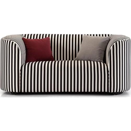 Convertible Fabric Sectional Sofa Couch Modern Living Room Sofa Set Design Zebra-striped Fabric Sofa Two Seat
