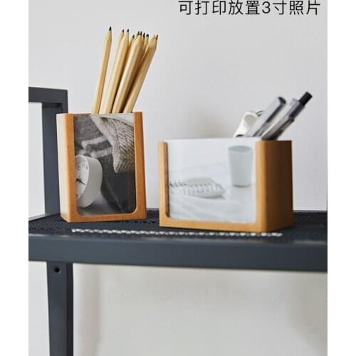 Photo Frame Pen Holder Photo Business Customization Graduation Memorial Office Desk Surface Panel Stationery Storage Box