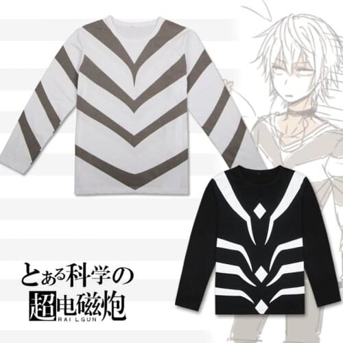 Toaru Kagaku no Railgun long sleeve T shirt Accelerator Cosplay Tees To Aru Majutsu no Index t-shirt Cotton Men tops