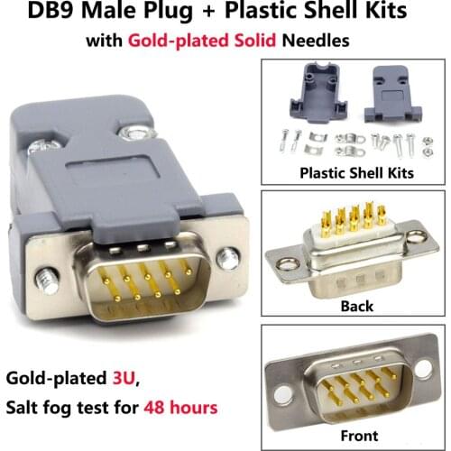 DB9 Male Plug Plastic Shell Kit RS232 9 Pin Serial Port Connector RS485 RS422 COM Socket D-SUB9 Adapters