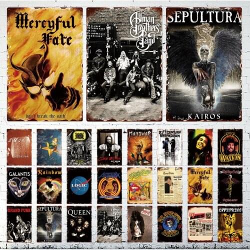 Rock Band Metal Sign Metal Poster Tin Sign Plaque Metal Vintage Wall Plate Bar Pub Club Wall Decor Retro Home Decor