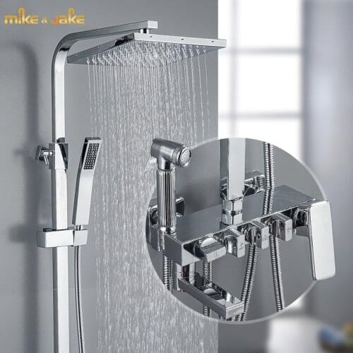 Bathroom chrome brass shower set with bidet bathtub 4 functions showerset bathroom Shower faucet Bathtub Faucet message shower