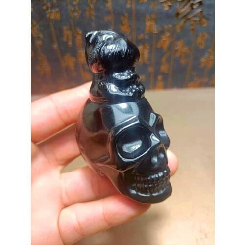 Natural obsidian crystal hand-carved pieces energy quartz crystal reiki ornaments tablet home decoration healing