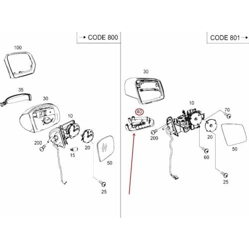 Mirror housing Lower case Suitable for GL450mer ced es-be nzML350 Rear view mirror housing Bottom shell Rear view mirror cover