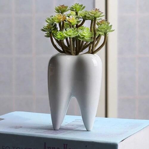 New Tooth Shape Flower Pot Green Succulent Planter Cactus Container Ceramic Gardening Bonsai Pots Table Plant Pot For Home Decor
