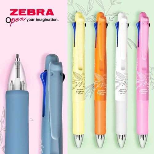Limited Zebra Multifunctional Ballpoint Pen B4SA1 Tropical Plant Press Type Oil Pen Multicolor All-in-One Student Stationery