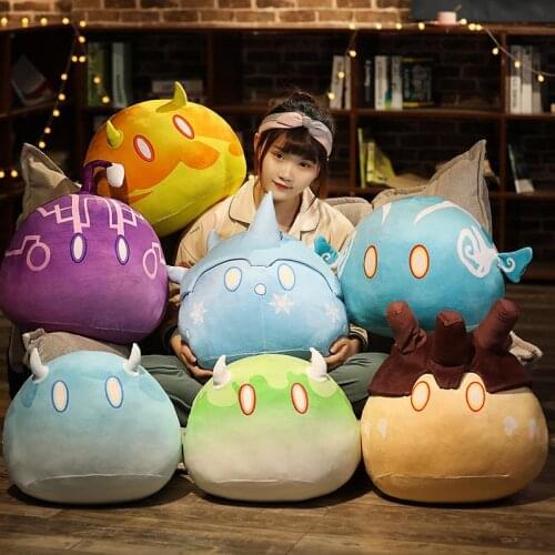 Hot Game Genshin Impact Plush Pillow Slime Plushie Toys Gifts For Kids 7 Styles Genshin Impact Elemental Slime Plush Pillow
