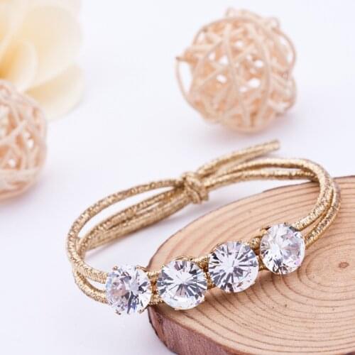 Simple Basic Flash Crystal Rhinestone Headbands Elastic Hair Bands Rope Tie Hairbands Christmas Gifts Girls Women Accessories