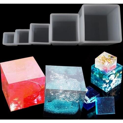 Transparent Silicone Square Cube Mould Crystal UV Epoxy Resin Molds DIY Soap Pendant Jewelry Making Tools Accessories