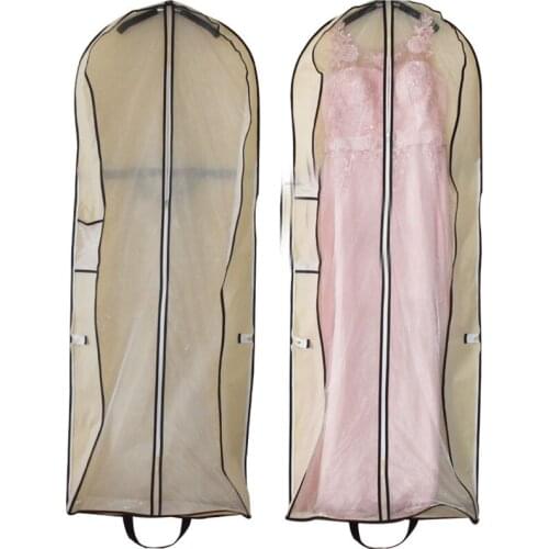 Wedding Dress Bag Long clothing Dust Cover Protector Case Dustproof Bridal Gown Dresses Garment Clothes Cover Transparent JD007