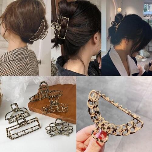 Ruoshui Leopard Metal Hair Claws Fashion Hairpins Hair Accessories Hairpins Hair Clips Barrettes Chic Hair Crab Headwear