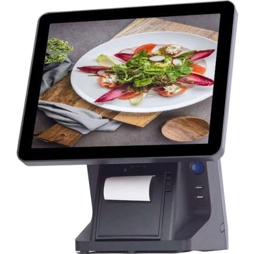 Touch Screen Tablet PC pos all in one 15 inch all in one pos system point of sale with VFD 80mm Printer