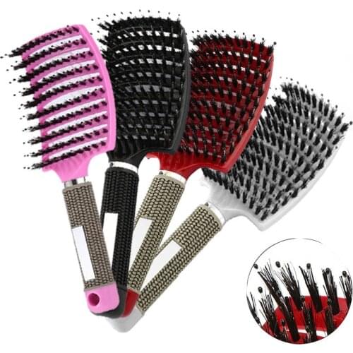 Hair Brush Hair Scalp Massage Comb Bristle Curly Long Hair Comb Brush for Salon Hairdressing Styling Tools