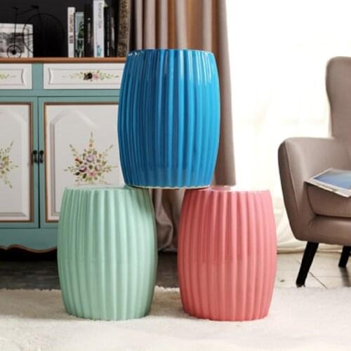 Modern Minimalist European Home Decoration Stools Living Room Ceramics Drums Stools Pavilions and bathroom red porcelain stool
