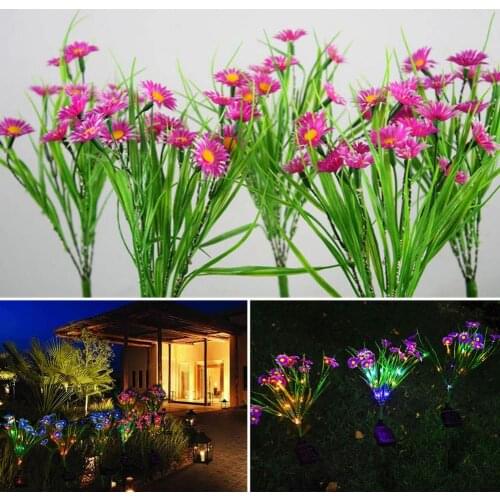 Led Solar Chrysanthemum Lamp Outdoor Solar Small Wild Colorful Light Flower Landscape Courtyard Lawn Lamp Garden Decoration