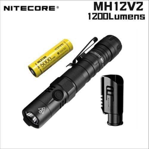 NITECORE MH12v2 Tactical Flashlight 1200 Lumen Rechargeable Utilizes a CREE XP-L2 V6 LED With 18650 5000mAh Battery Highlight