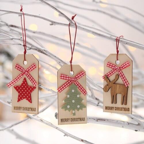 2020 New Christmas Gift Wooden Pendants Ornaments Wood Craft Christmas Tree Ornaments Decorations Kids Toys Gifts 2021 New Year
