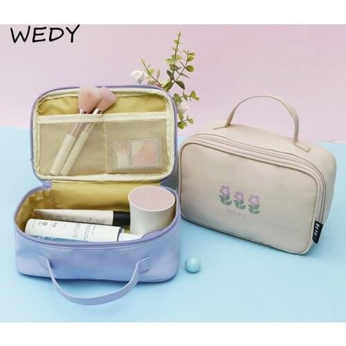 Printed Waterproof Toiletry Bag Hanging Travel Finishing Bag Makeup Portable Storage Bags Large Cosmetic Pouch Floral Beauty Box