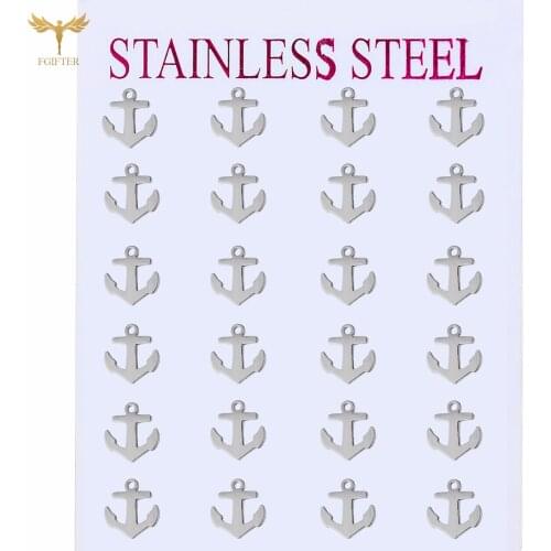 Punk Womens Mens Stud Earrings Silver Anchor Stud Earrings Piercing Ring Stainless Steel Unisex Jewelry