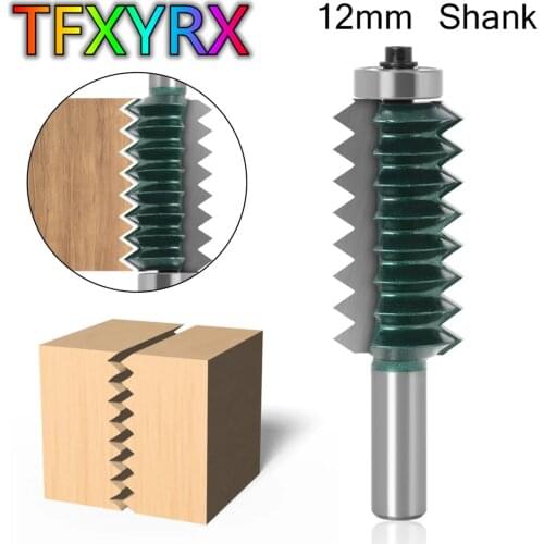 1pc 12mm Shank Wave V Groove Router Bit Finger Joint Glue Milling Cutter for Wood Woodworking Tenon Knife