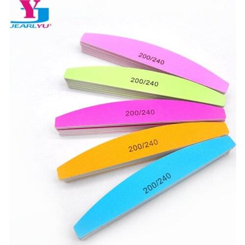 10Pcs/lot Nails Sanding File 200/240 Manicure Pedicure Nail Buffer UV Gel Emery Board Nail Tools Washable Polishing Nail Filer