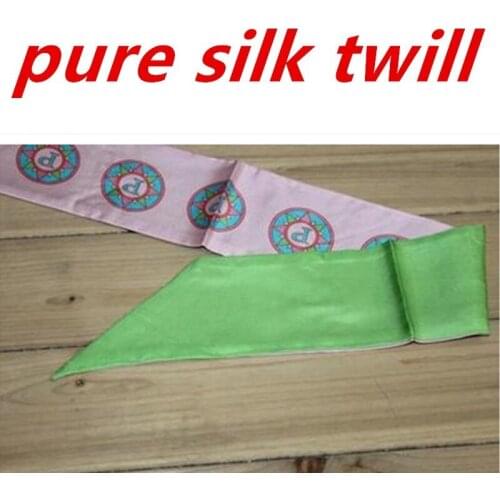 100% real pure silk scarf TWILL ring color:AS PICTURES,6*85cm women,DOUBLE-DECKER
