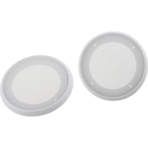 2x 8inch White Color Mesh Speaker Decorative Circle Subwoofer Grill Cover Guard Protector, Screw Is Included
