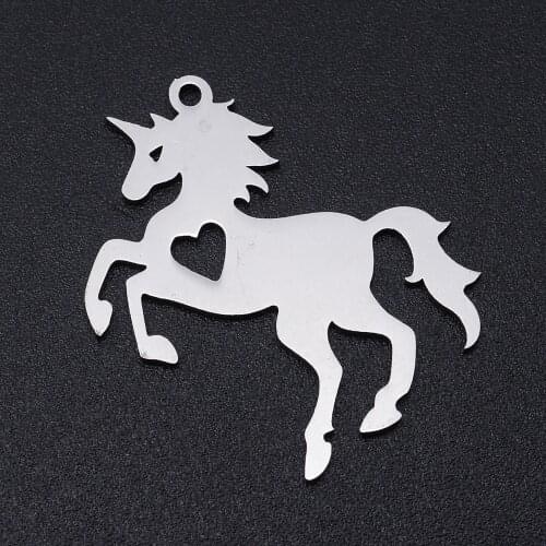 5pcs/lot 100% Stainless Steel Horse Charm Pendants Wholesale Never Tarnish Jewelry Making Charms