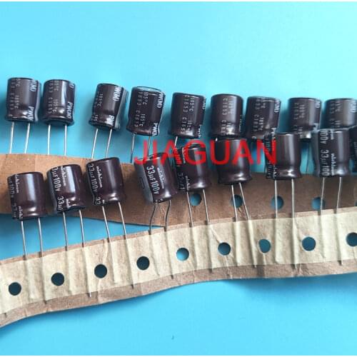 50PCS NEW NICHICON PW 100V33UF 10X12.5MM electrolytic capacitor 100V 33UF High frequency long life 33uF/100V