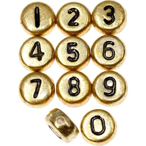 7mm Acrylic Number Letter Bead 200pcs Arabic Numeral White Colorful Round Digital Spacer Bead for Jewelry Making DIY Accessories