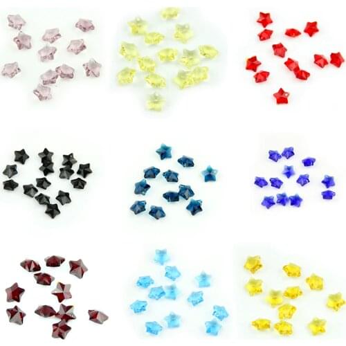14mm Mixed Colors Crystal Five Stars Beads K9 Glass Jewelry Accessories Beads For Jewelry Making DIY Accessories