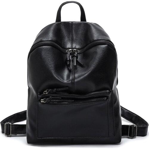 Brand Leather Backpacks Women Fashion Mini Small Backpack Black Soft Solid Girls School Shoulder Bags Mochila Feminina
