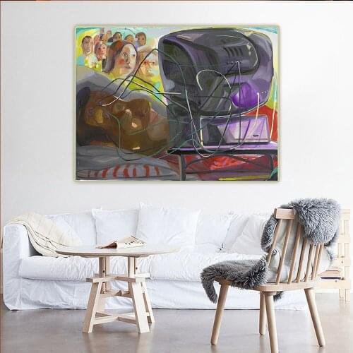 Dana Schutz《First Telepathic Email》Abstract Canvas Art Oil Painting Artwork Poster Picture Wall Hanging Decor Home Decoration