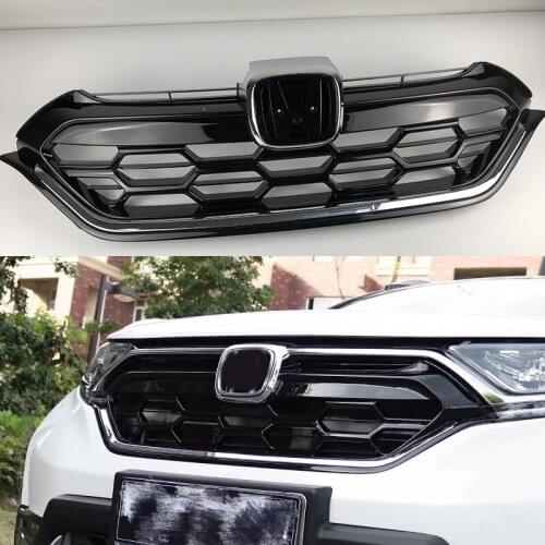 For Honda CRV 2017 2019 Front Racing Grille Bumper Hood Upper Lower Mesh Chrome Grill Car accessories Car Covers Styling