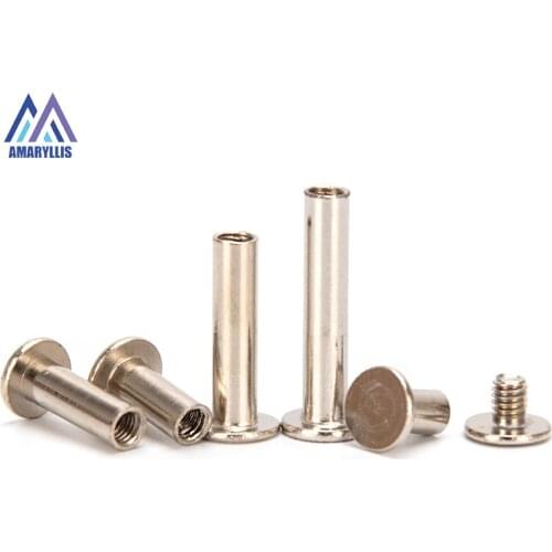 M5 Nickel Brass Plated Phillips Chicago Binding Screws Length 6mm-70mm DIY Tool Accessories Replacement S50