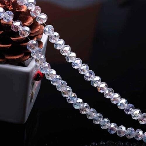 Wholesale 2/4/6/8/10mm Transparent White AB Color Crystal Beads Cute Faceted Flat Round Glass Beads for Jewelry Making Material