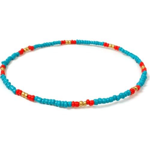 Resin Rice Beads Beaded Necklace for Women Elastic Stretch Clavicle Chain 2021 Fashion Jewelry Short Necklaces Female Simple New