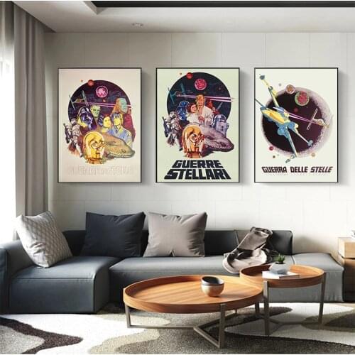 Disney Star Wars A New Hope Movie Retro Canvas Painting Posters and Prints Abstract Wall Art Pictures for Kids Living Room Decor