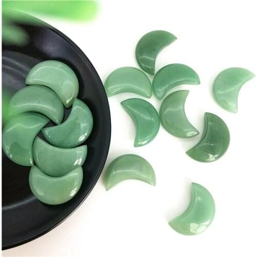 Drop Shipping 1pc Natural Green Aventurine Moon Shaped Crystal Gemstone Healing Polished Decor Natural Stones and Crystals