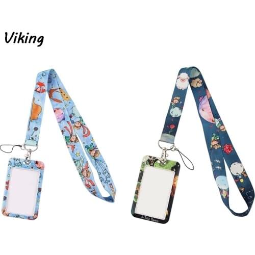 G1830 Catoon Little Prince Lanyard Keychain keys Badge ID Mobile Phone Rope Kids Gifts Lanyard With Card Holder Cover