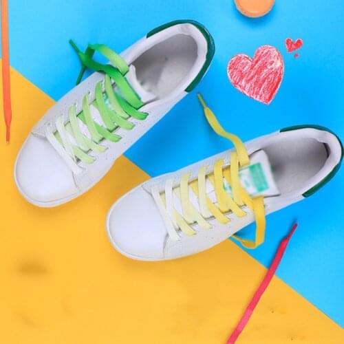 1Pair Solid Gradient Shoelaces Casual Sneakers Shoelace Fashion Canvas Shoe Laces Shoestring Colorful Bootlaces Shoe Accessories