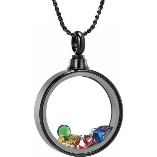 Starton Stainless Memorial Glass Locket Pendant - Cremation Jewelry - Ash Necklace - Urn Necklace - Pet Memorial for Ashes