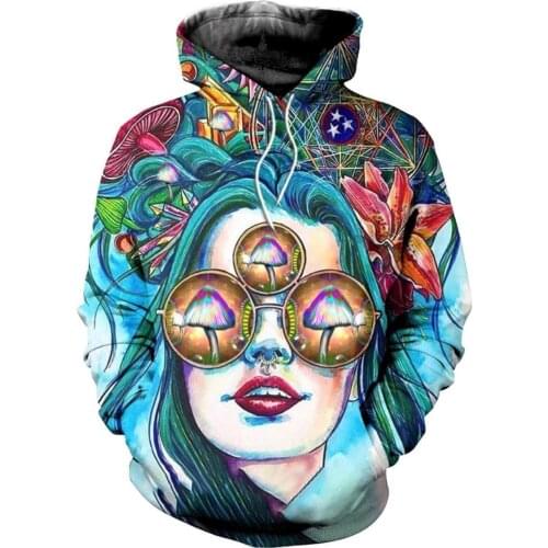3D Printed Hoodie Champignon Hippie For Men/Women Sweatshirt Unisex Spring Casual Pullover Zipper Streetwear Dropshipping