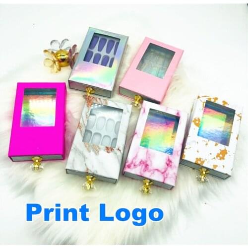 Eyelash Packaging Nails Box Boxes Custom Logo Private Label Faux Cils Storage Cases Vendors For Business