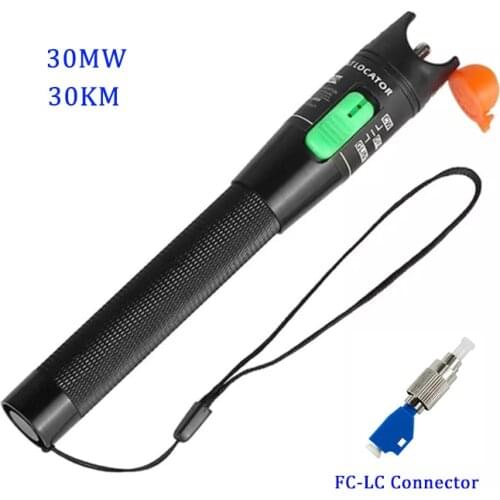 30KM Visual Fault Locator SC/FC/ST FTTH Fiber Optic Cable Tester 5-30MW Range Red Laser Light Pen VFL