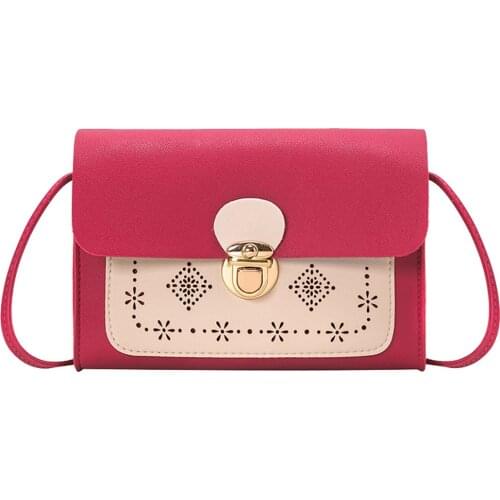 1 Pcs Women Lady Shoulder Crossbody Bag Hollow PU Leather Fashion For Mobile Phone Best Sale-WT